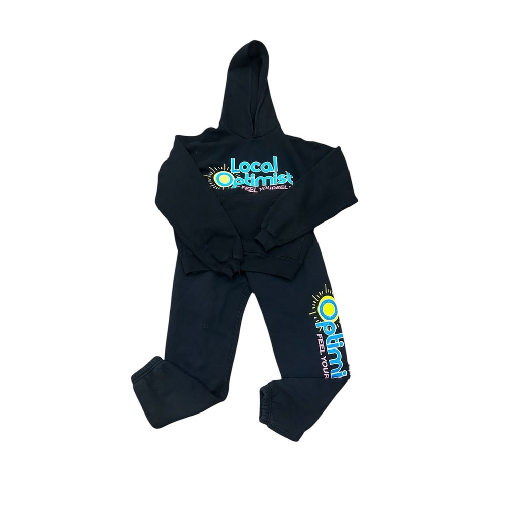 Madhappy Local Optimist Black Hoodie and sweatpants set